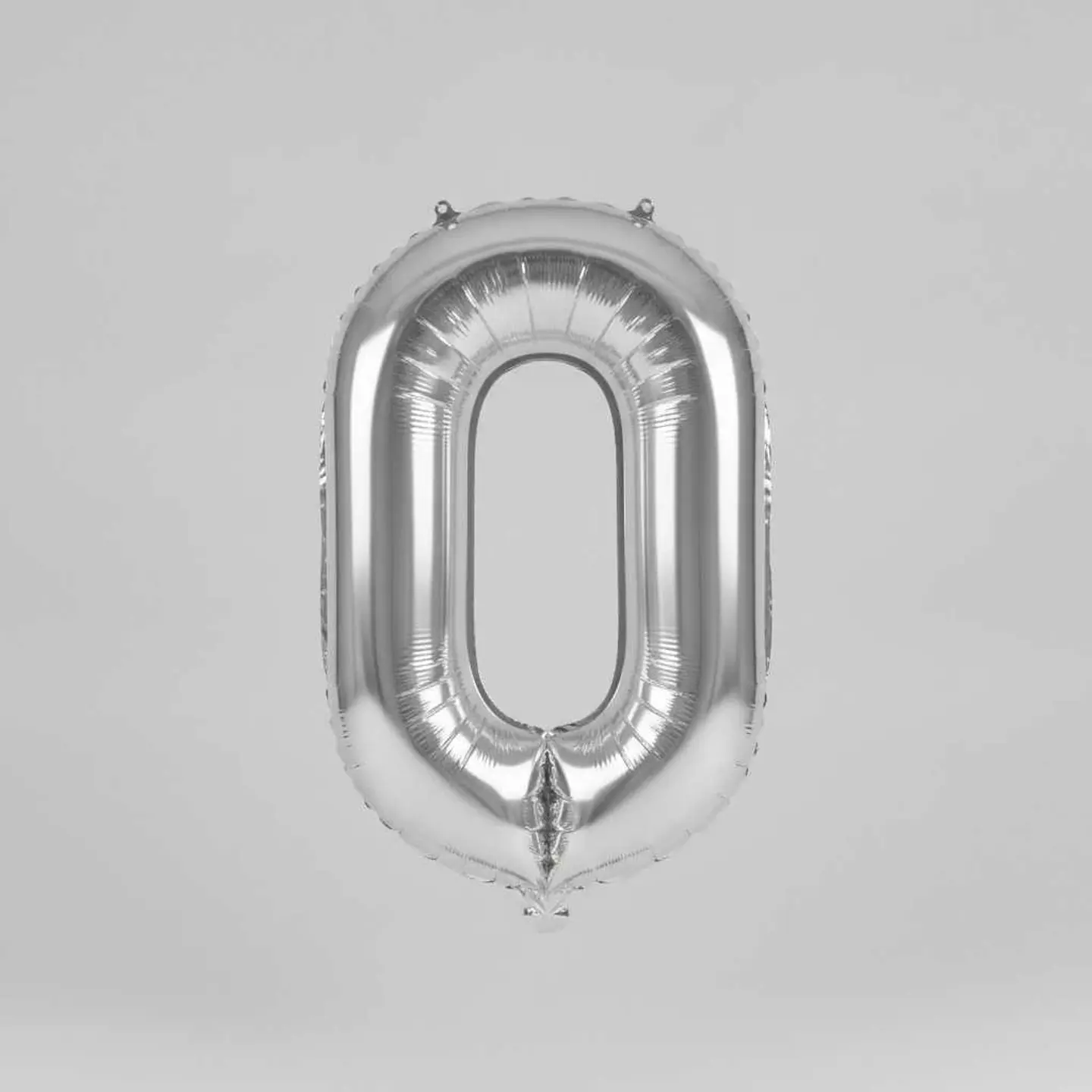 Big Number Balloon 0 Silver Color
