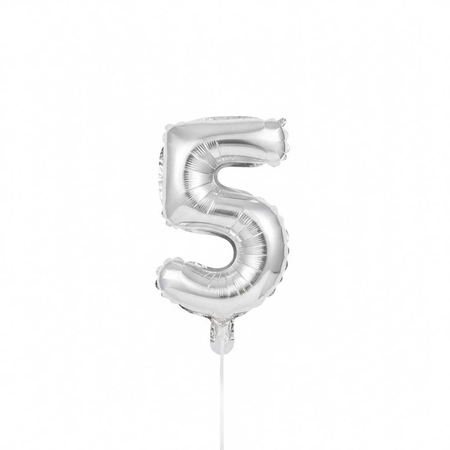 Small Number Balloon 5 Silver Color