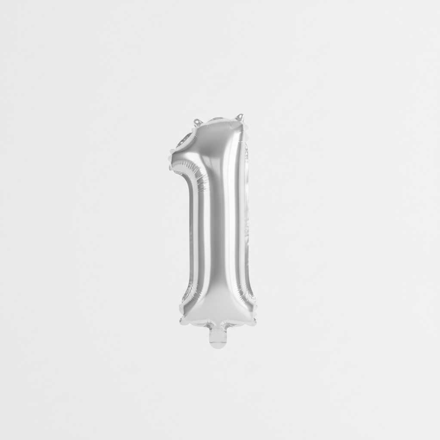 Small Number Balloon 1 Silver Color