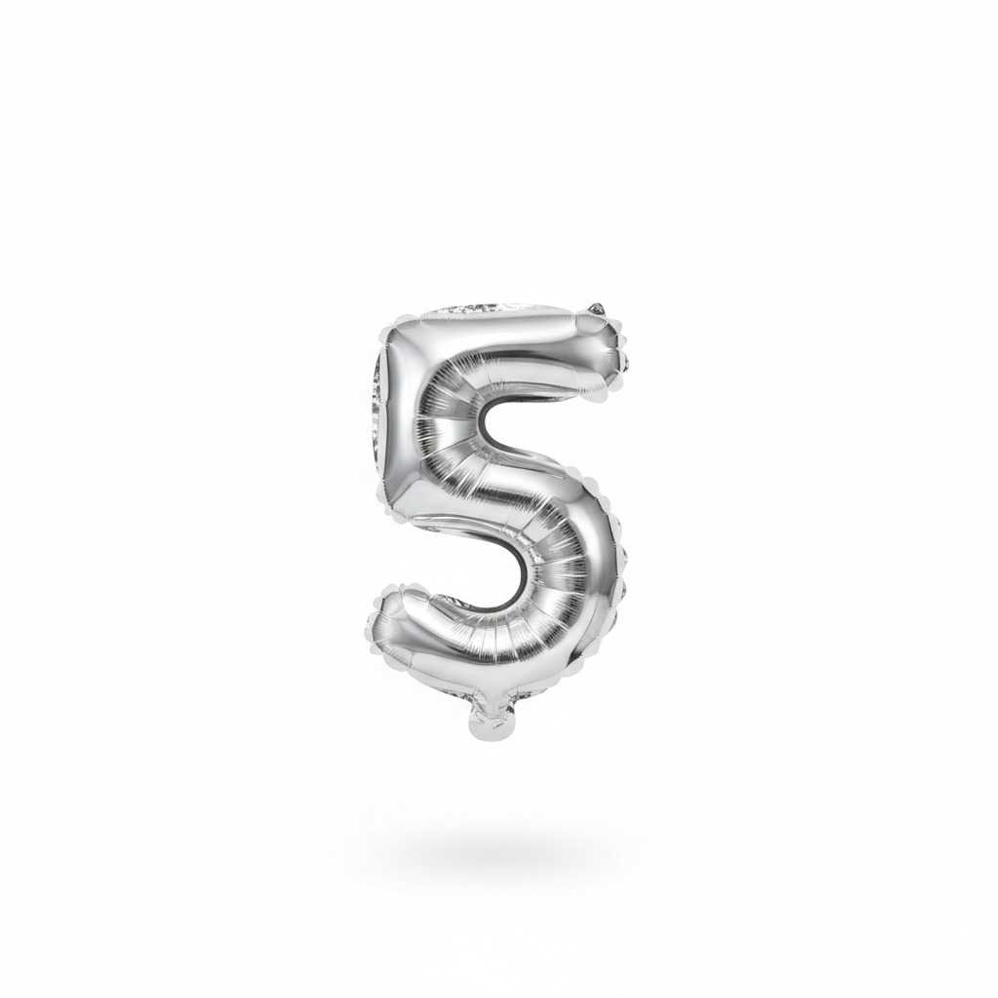Small Number Balloon 5 Chrome Color