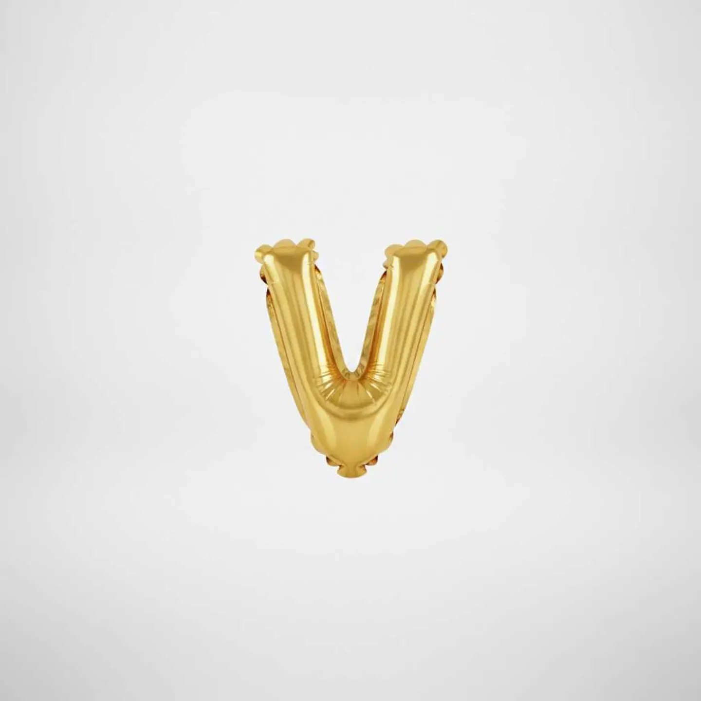 Small Letter Balloon V Gold Color