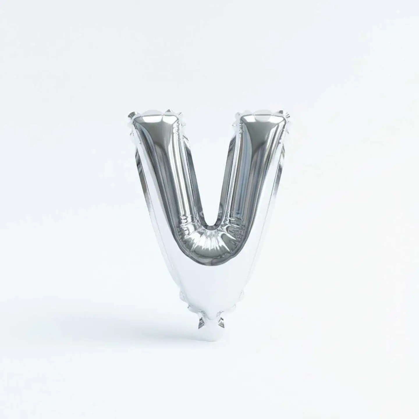 Small Letter Balloon V Chrome Color