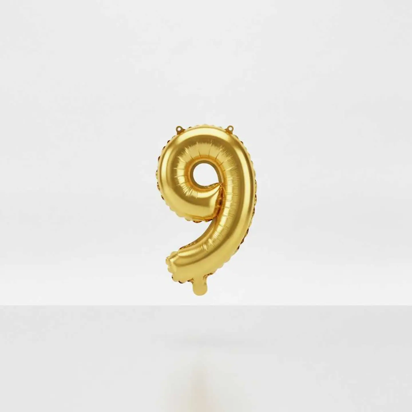 Small Number Balloon 9 Gold Color
