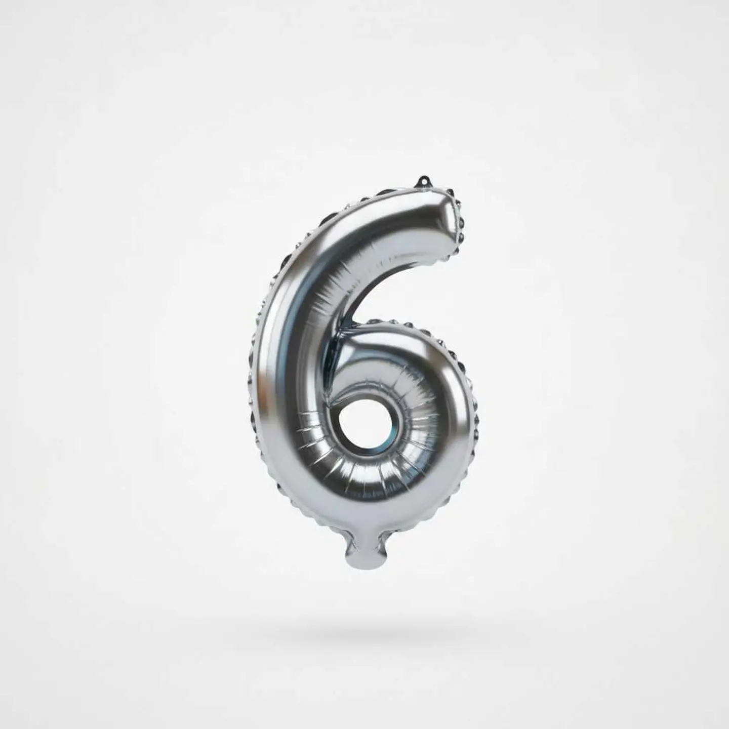 Small Number Balloon 6 Chrome Color