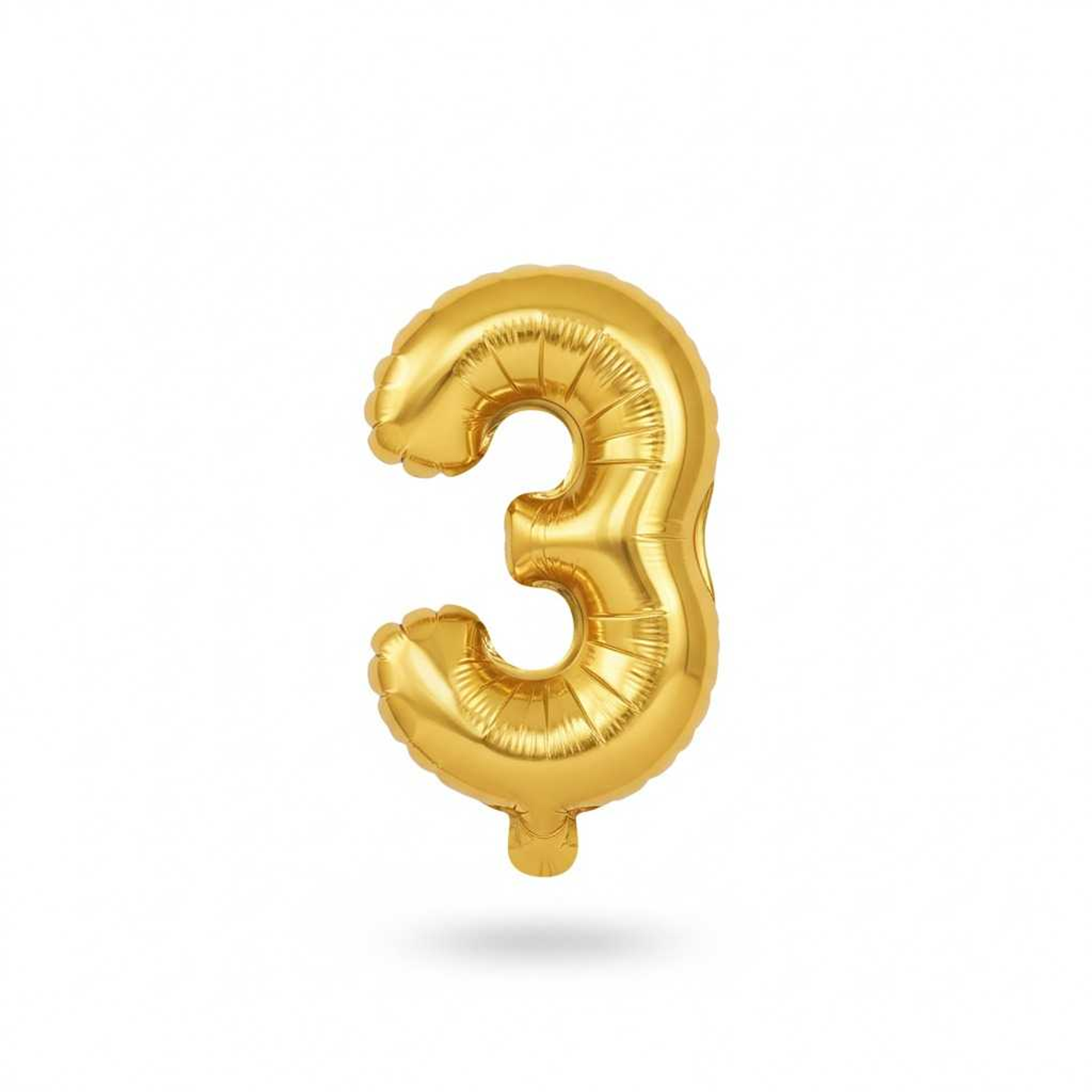 Small Number Balloon 3 Gold Color