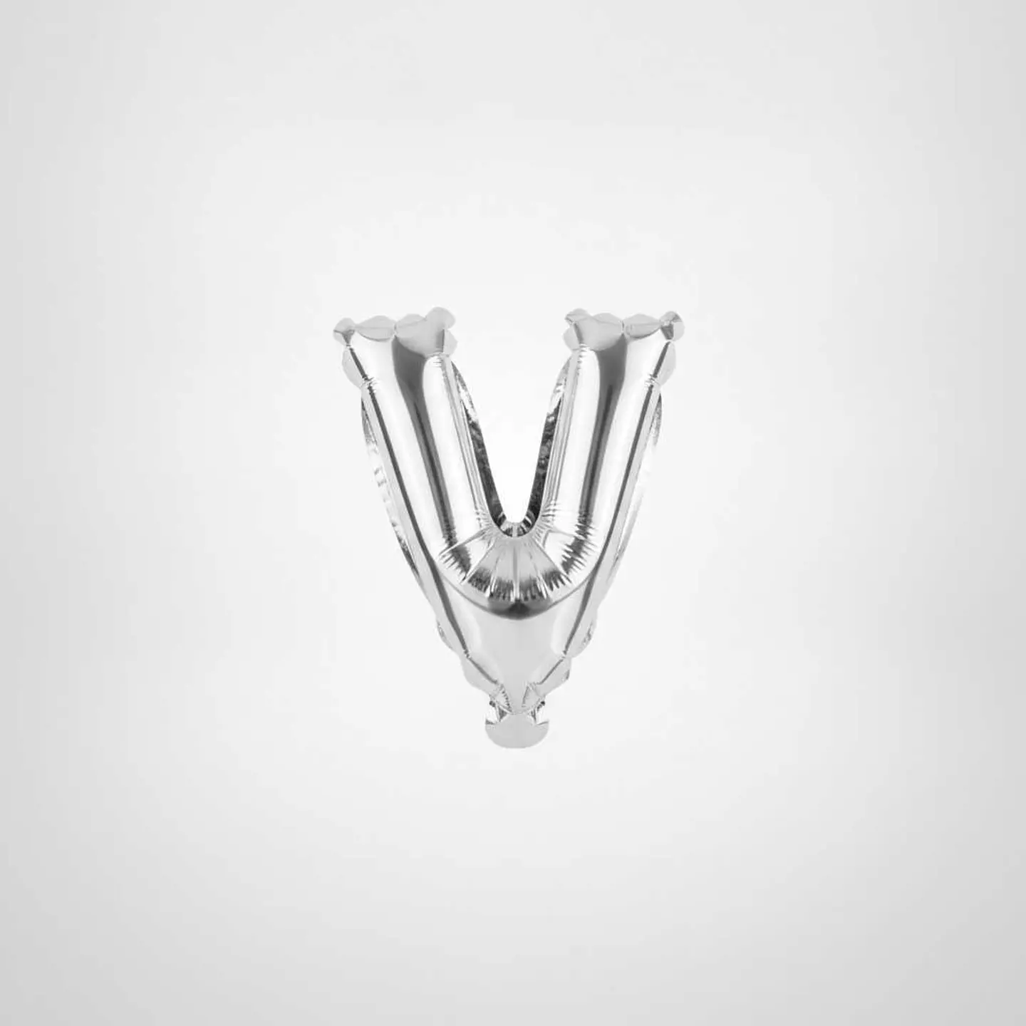 Small Letter Balloon V Silver Color
