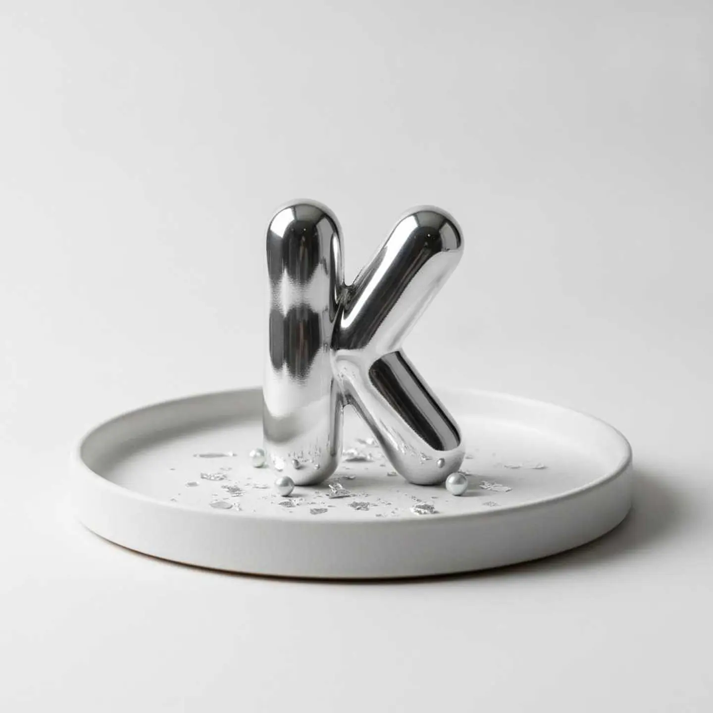 Small Letter Balloon K Chrome Color