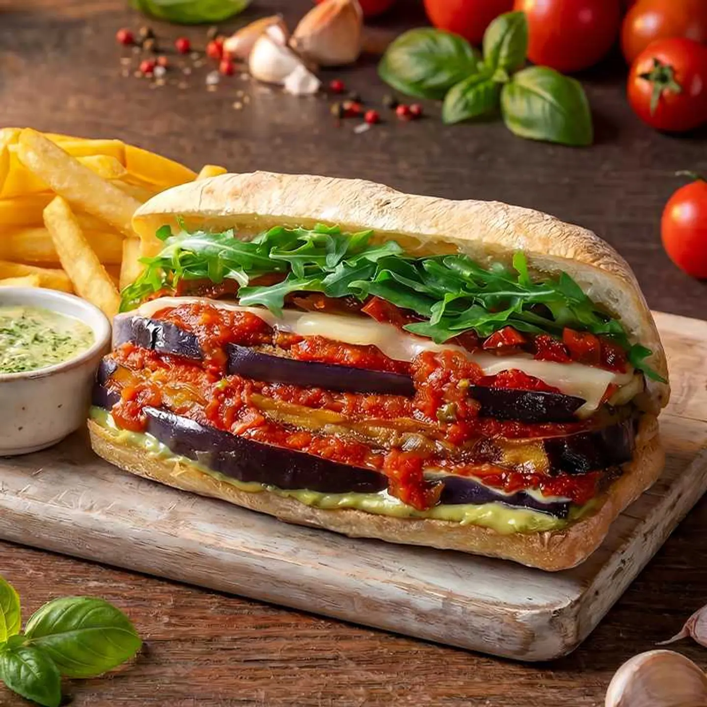Eggplant Parmigiana Sandwich