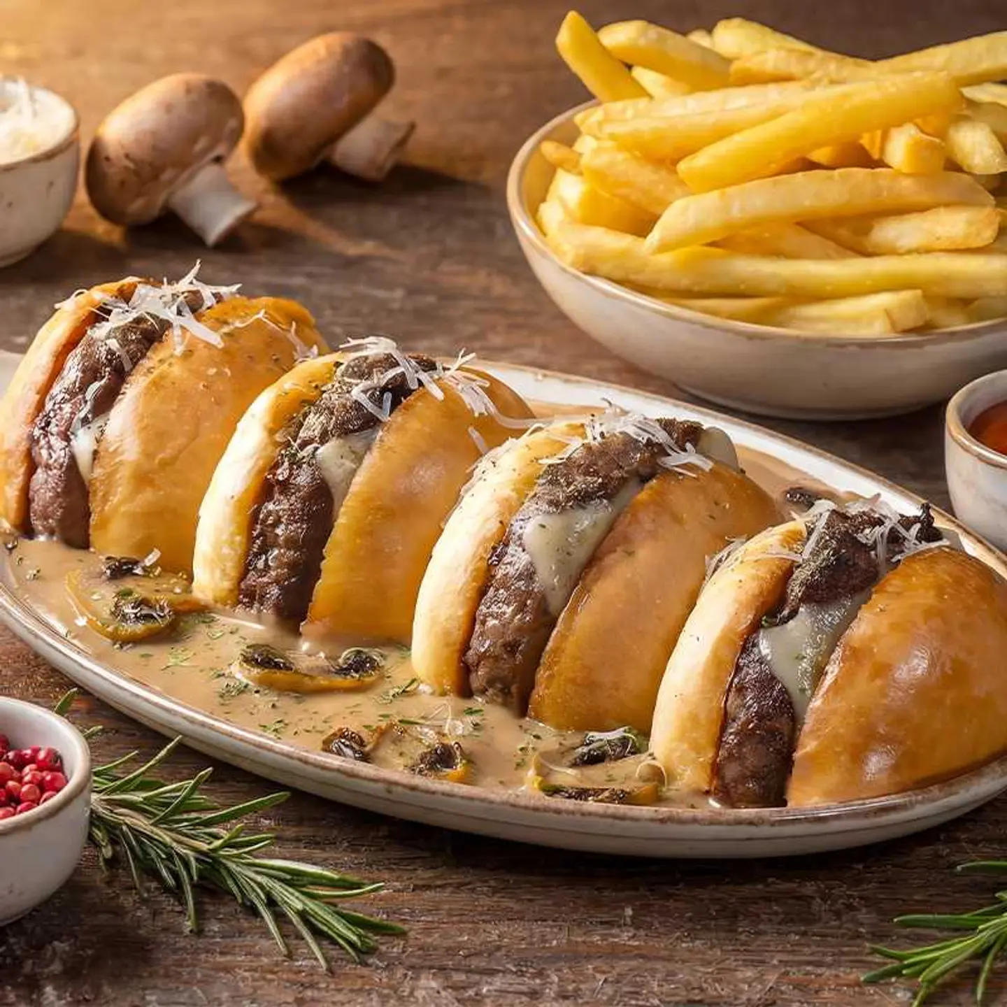 Mushroom Parmesan Sliders