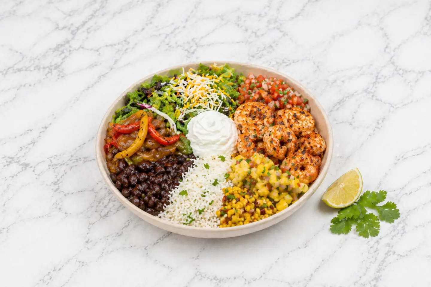 Cilantro Shrimp Burrito Rice Bowl