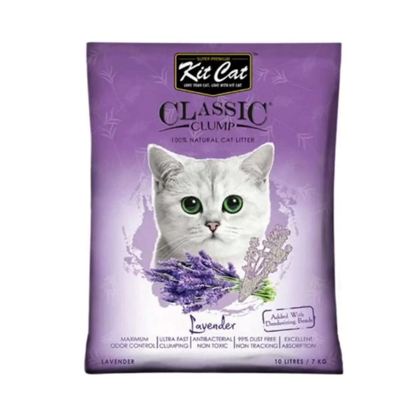 Kit Cat Classic Clump White Lavender Scent Cat Litter 10 L