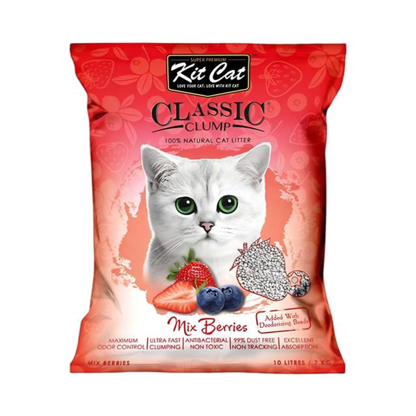 Kit Cat Classic Clump Mix Berries Scent Cat Litter   10 L