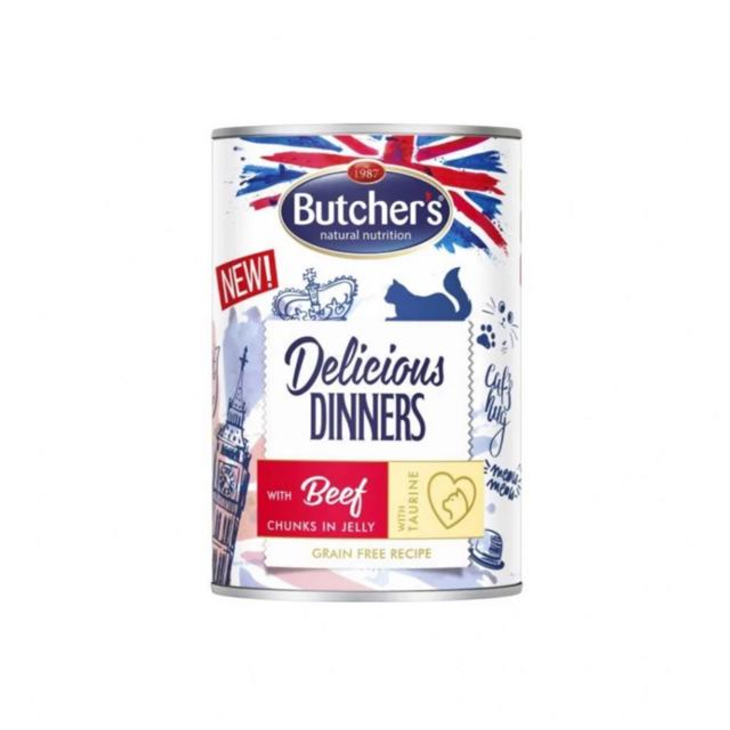 Butcher's Delicious Dinner With Beef Chunks In Jelly For Cats 400g