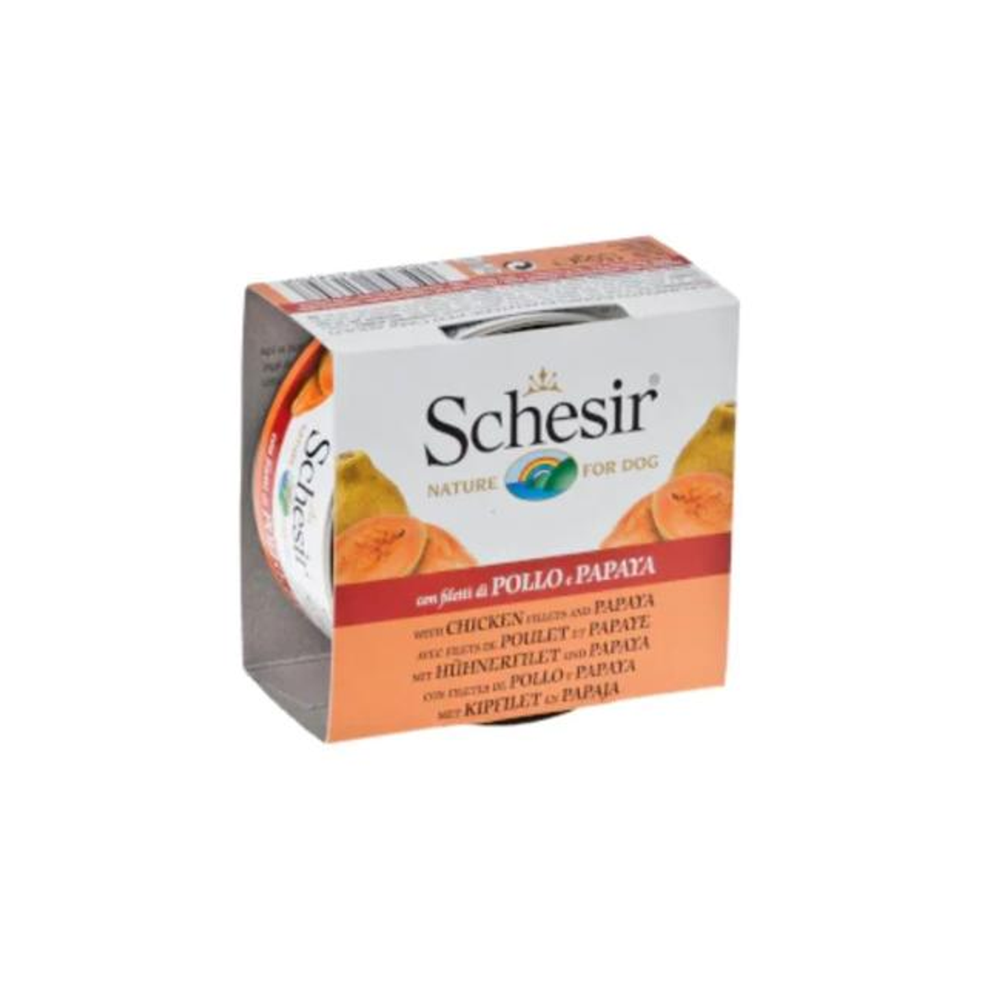Schesir Dog Can Fruit Chicken With Papya And Rice   150g