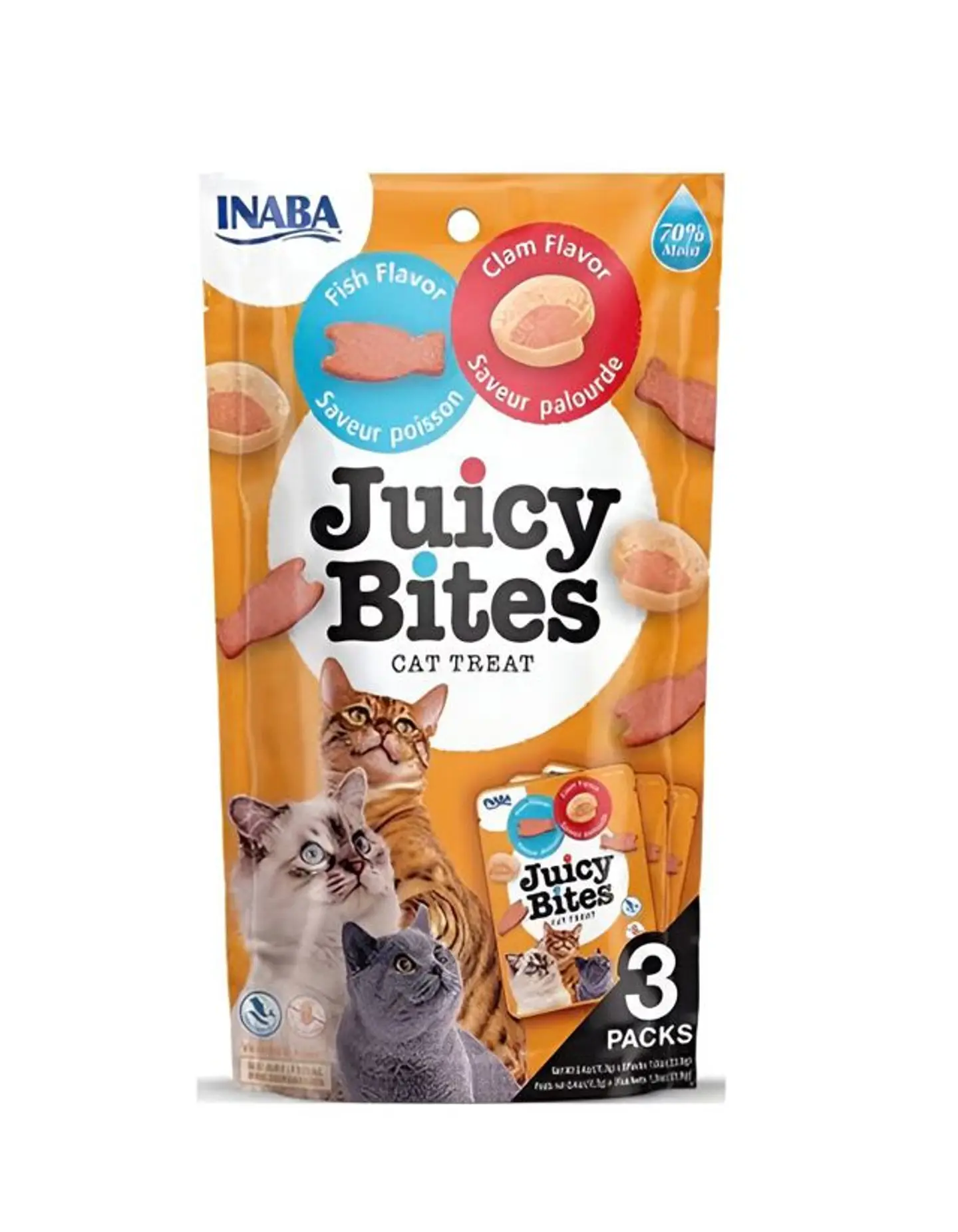 إنابا قضمات عصيرية بنكهة السمك والبطلينوس للقطط ٣٣.٩ جرام