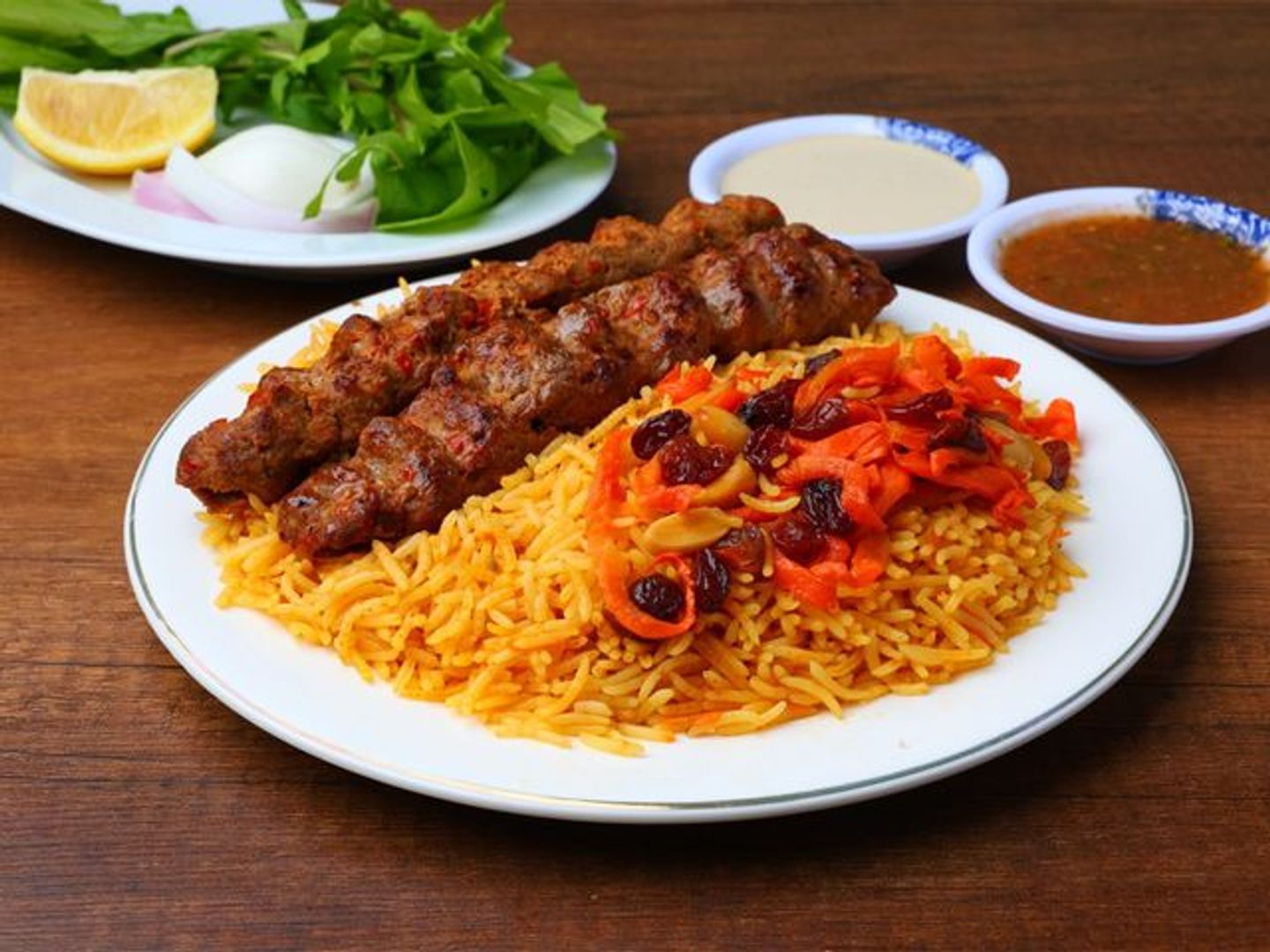 Afghani Meat Kebab With Rice