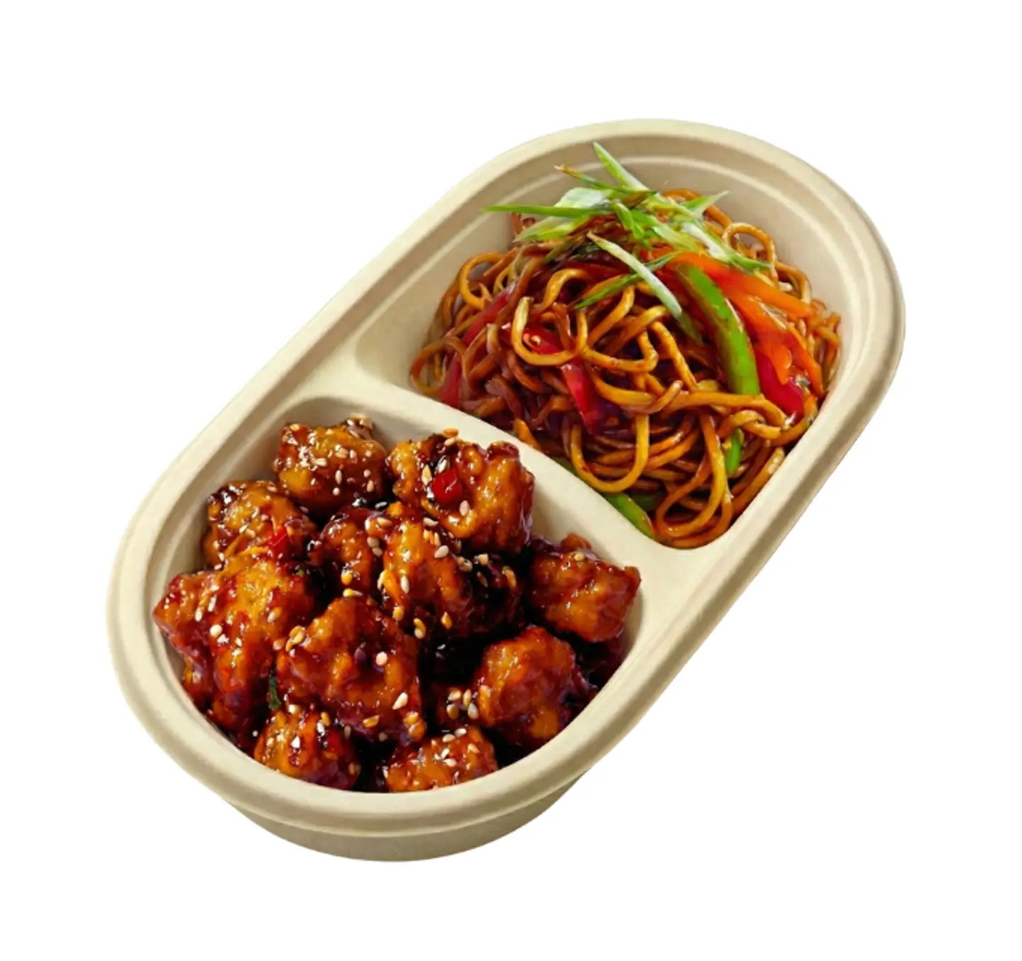 دجاج بالسمسم - نودلز خضار