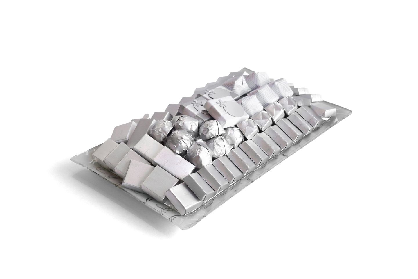 Rectangular Glass Tray Silver 1050g 110133