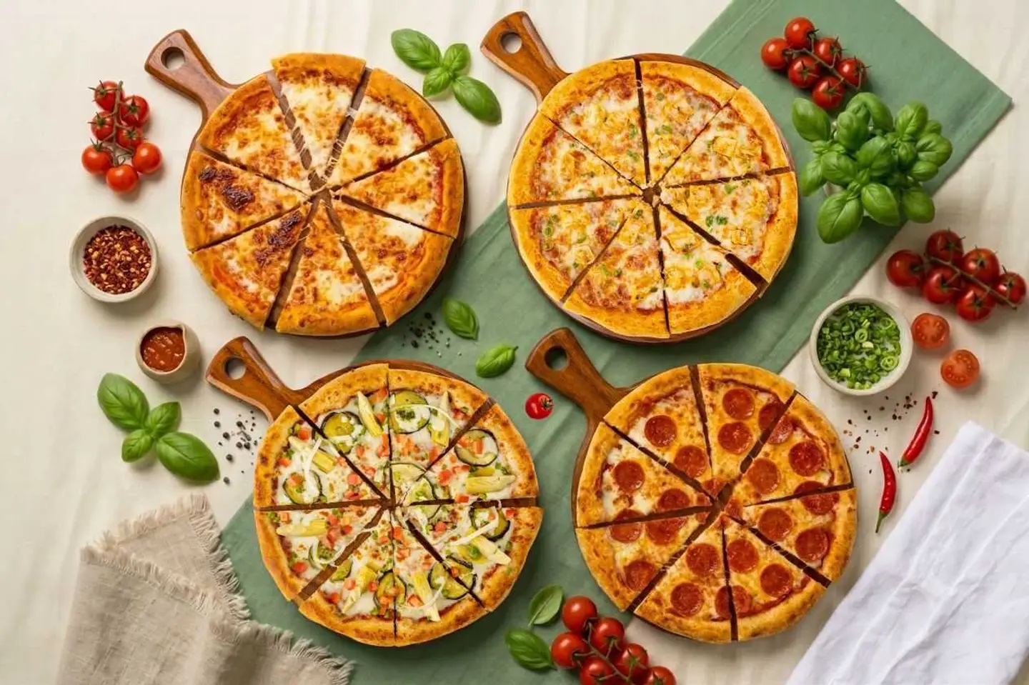 4 Large Pizza