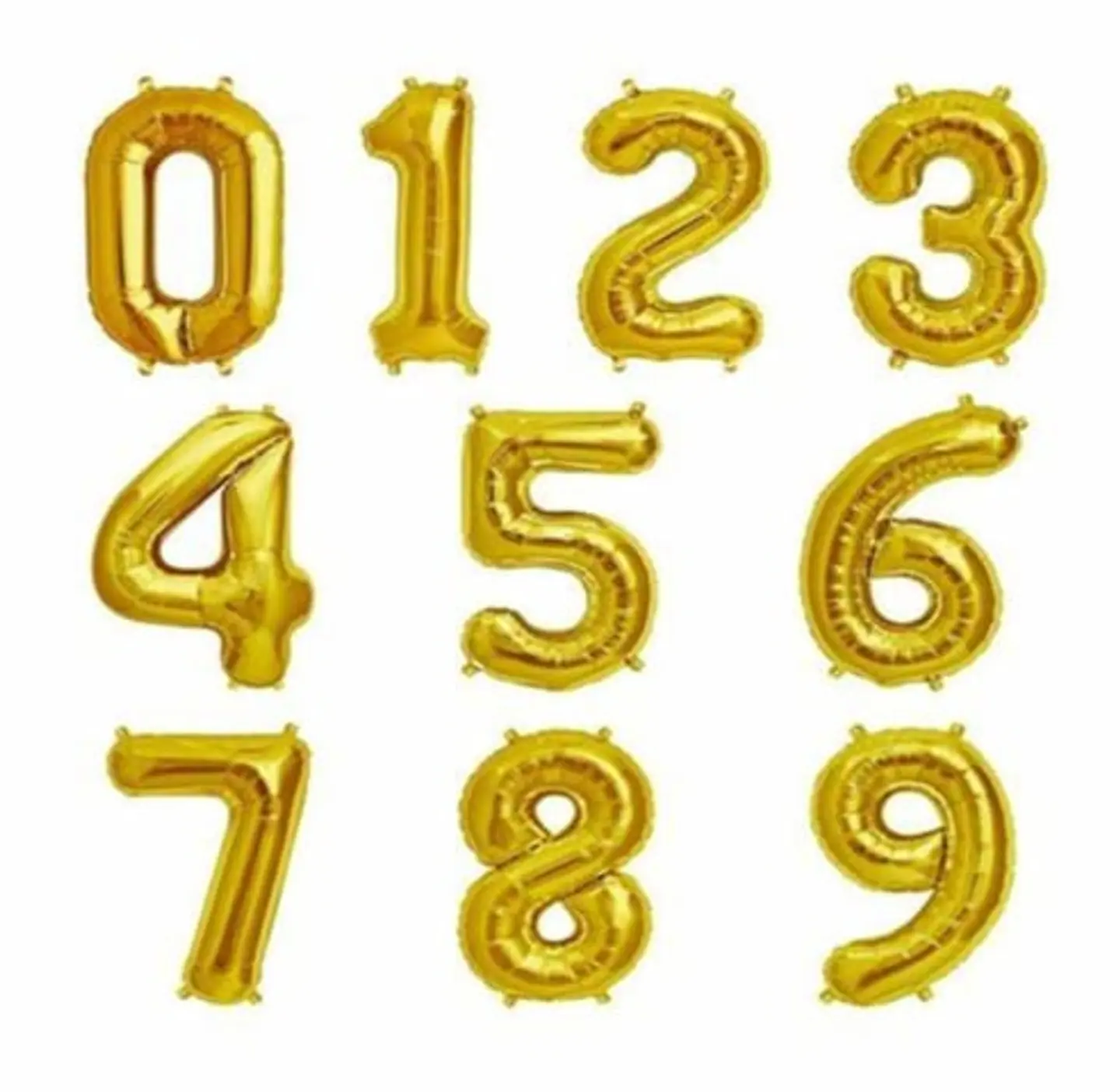 Gold Number Helium Balloon