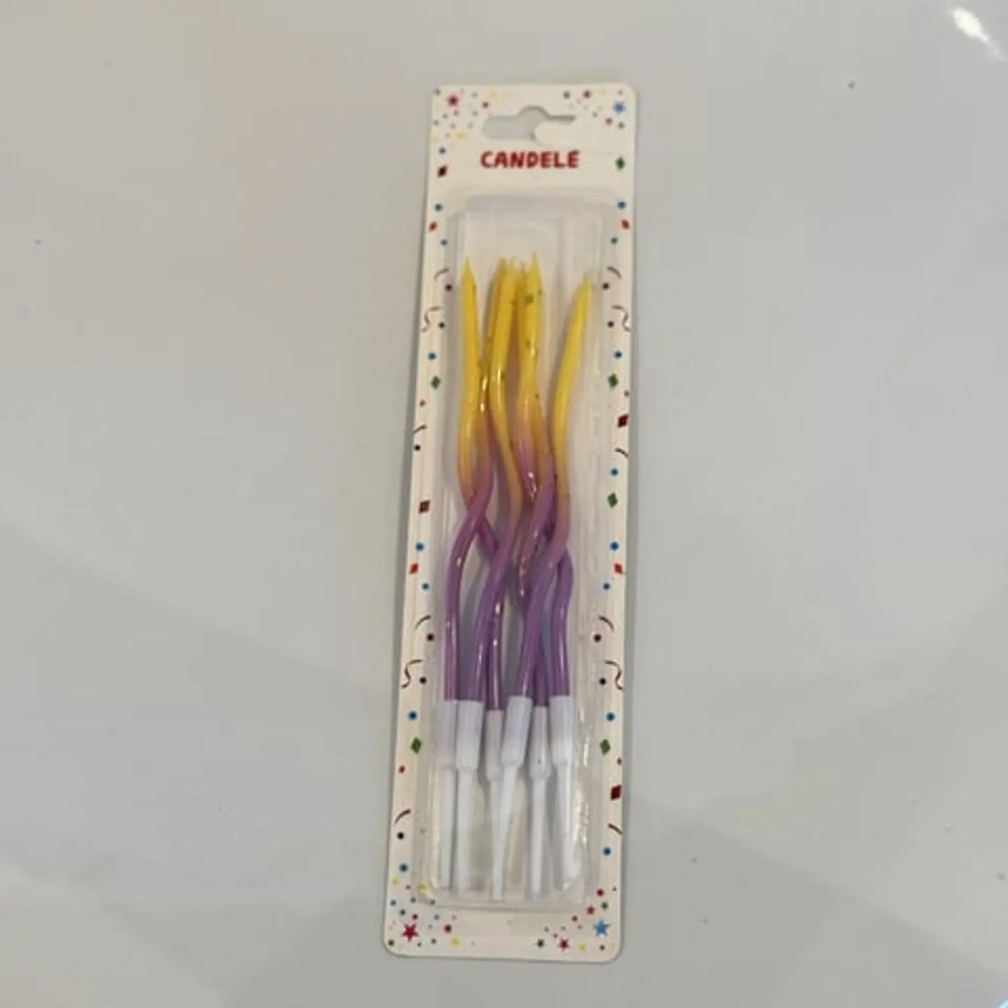 Gradient Wavy Candles – Purple & Yellow