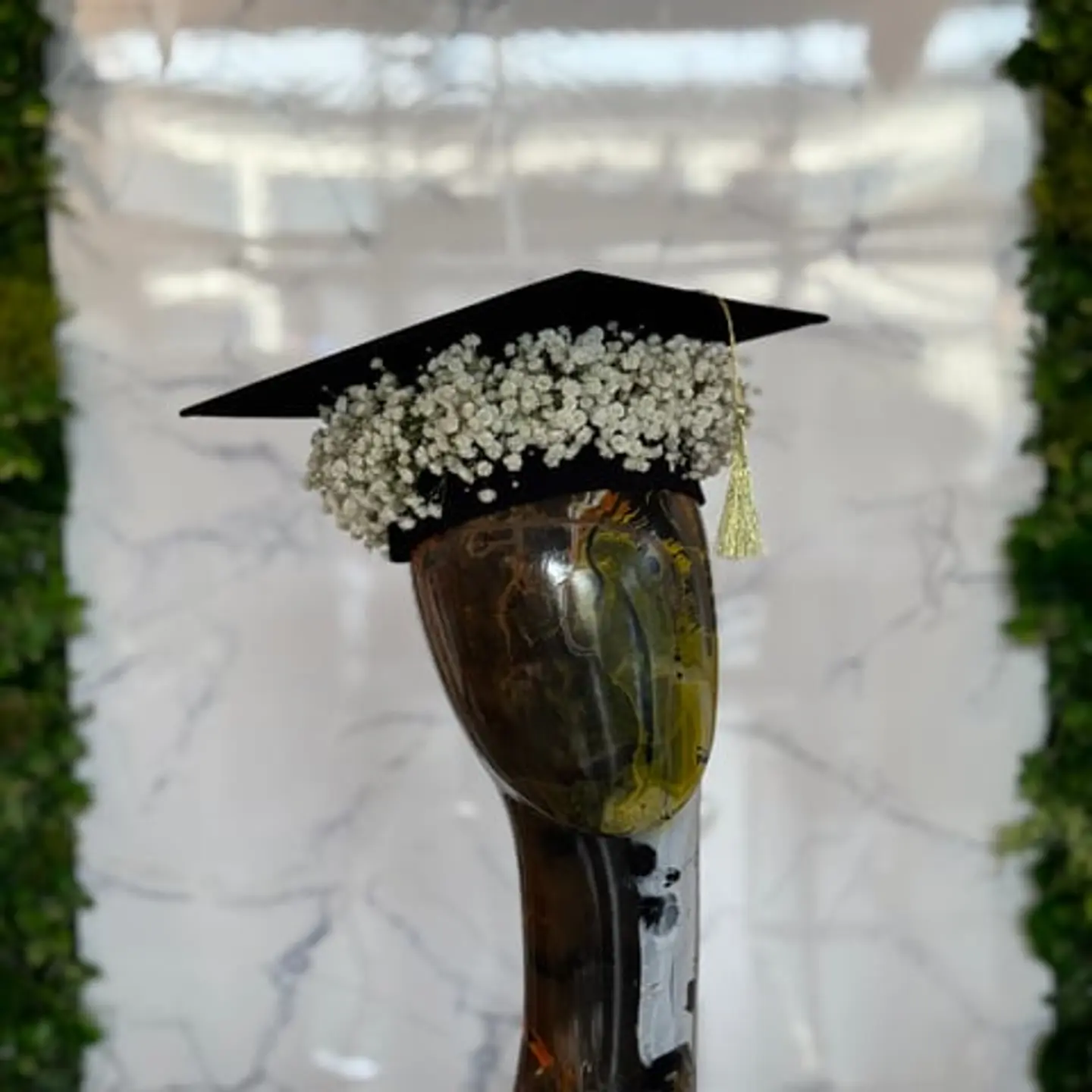 Graduation Cap With Gypsu Roses