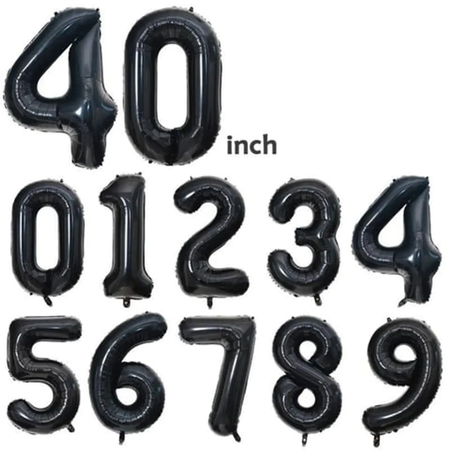 Black Number Helium Balloon