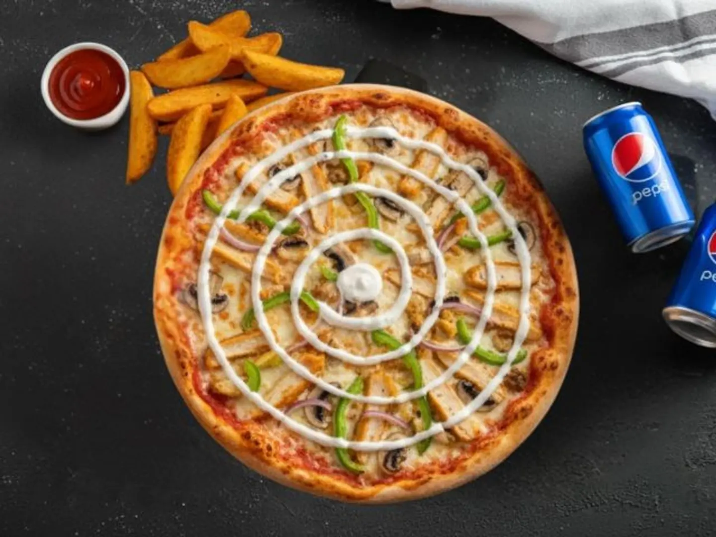 وجبة بيتزا حجم وسط