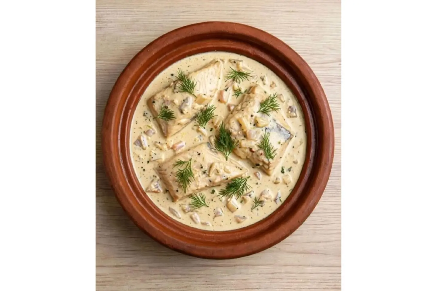 طاجن سلمون بالطحينة