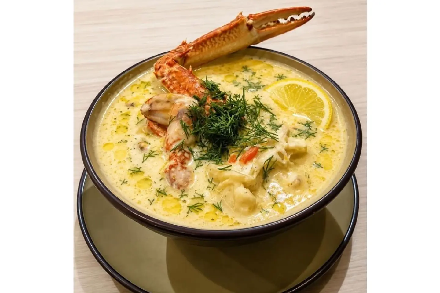 Seafood Soup With White Sauce