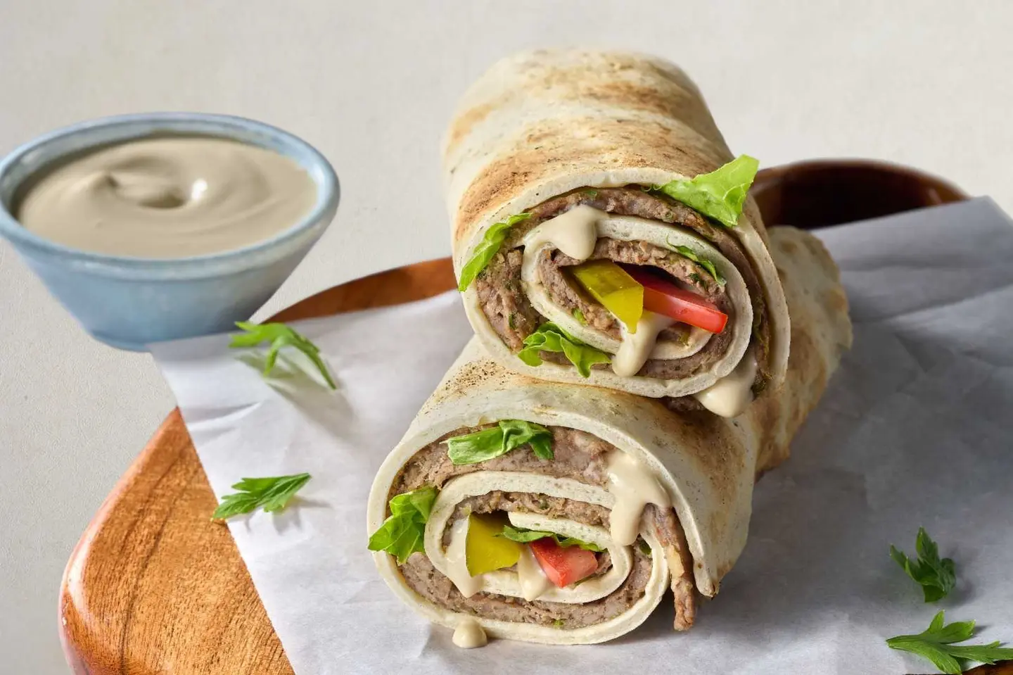 Kafta Lita With Hummus Wrap