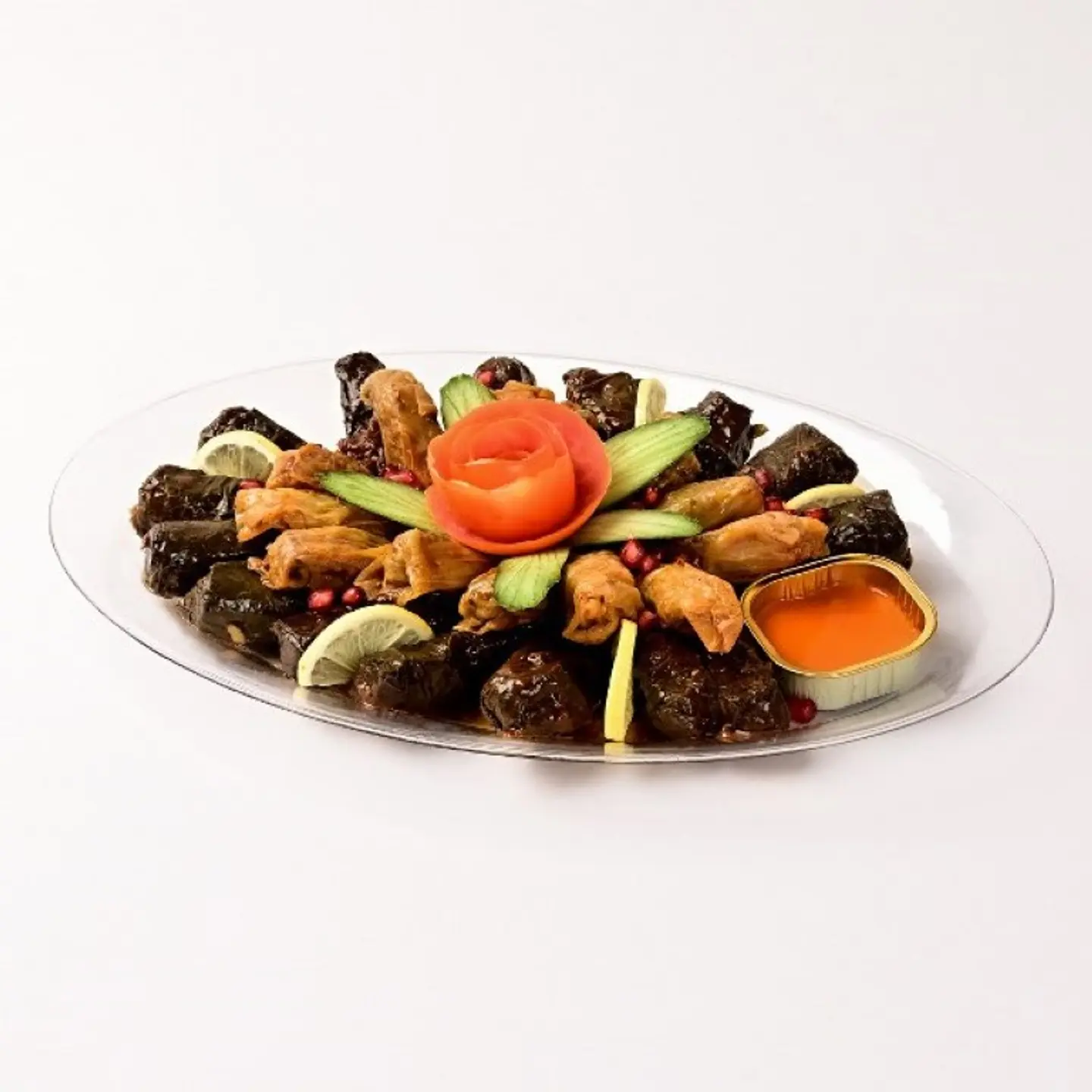 A Plate Of Stuffed Yalanji With Grape Leaves And Hijazi Mixture 6442