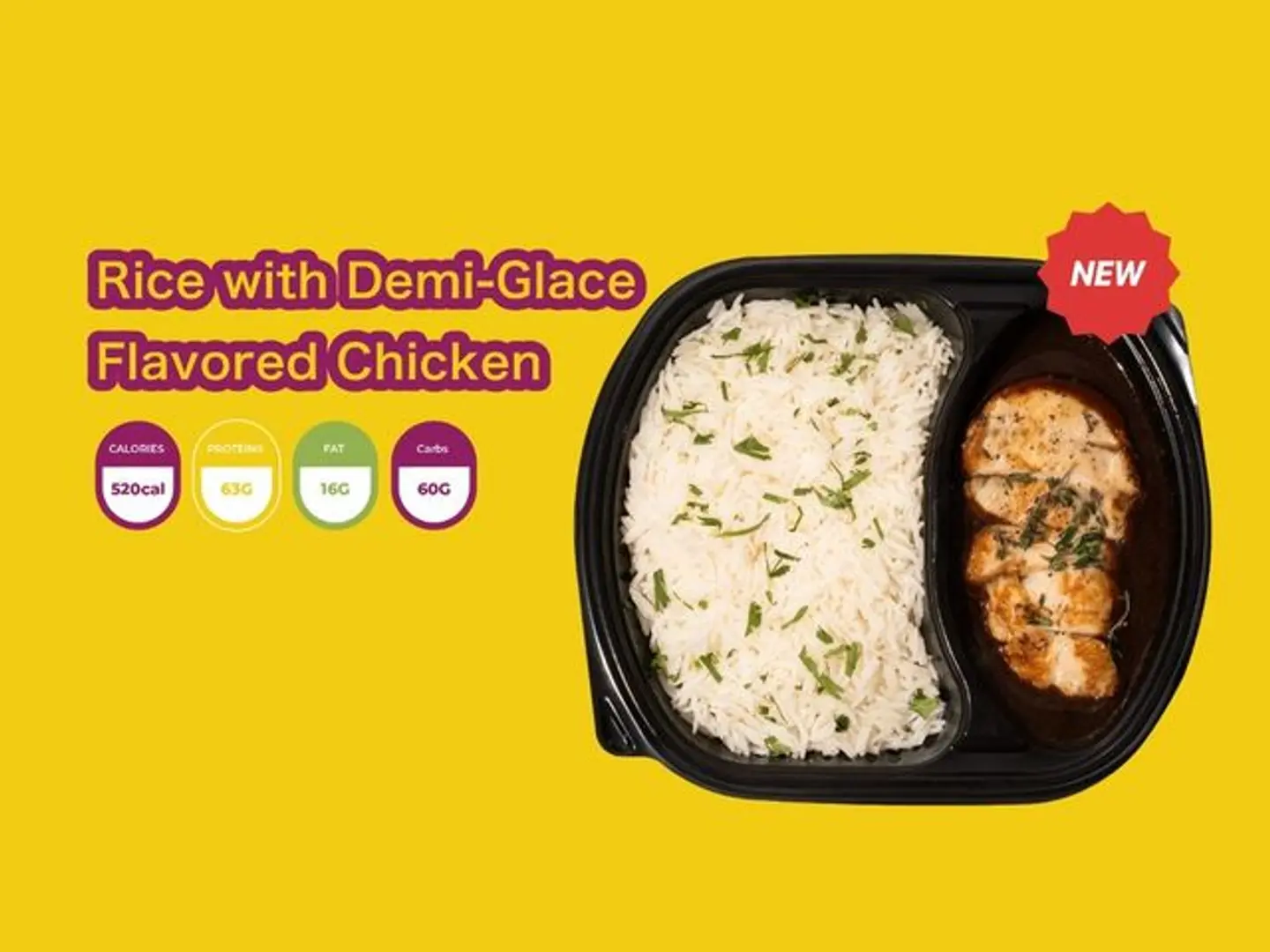 Rice With Demi Glace Flavored Chicken