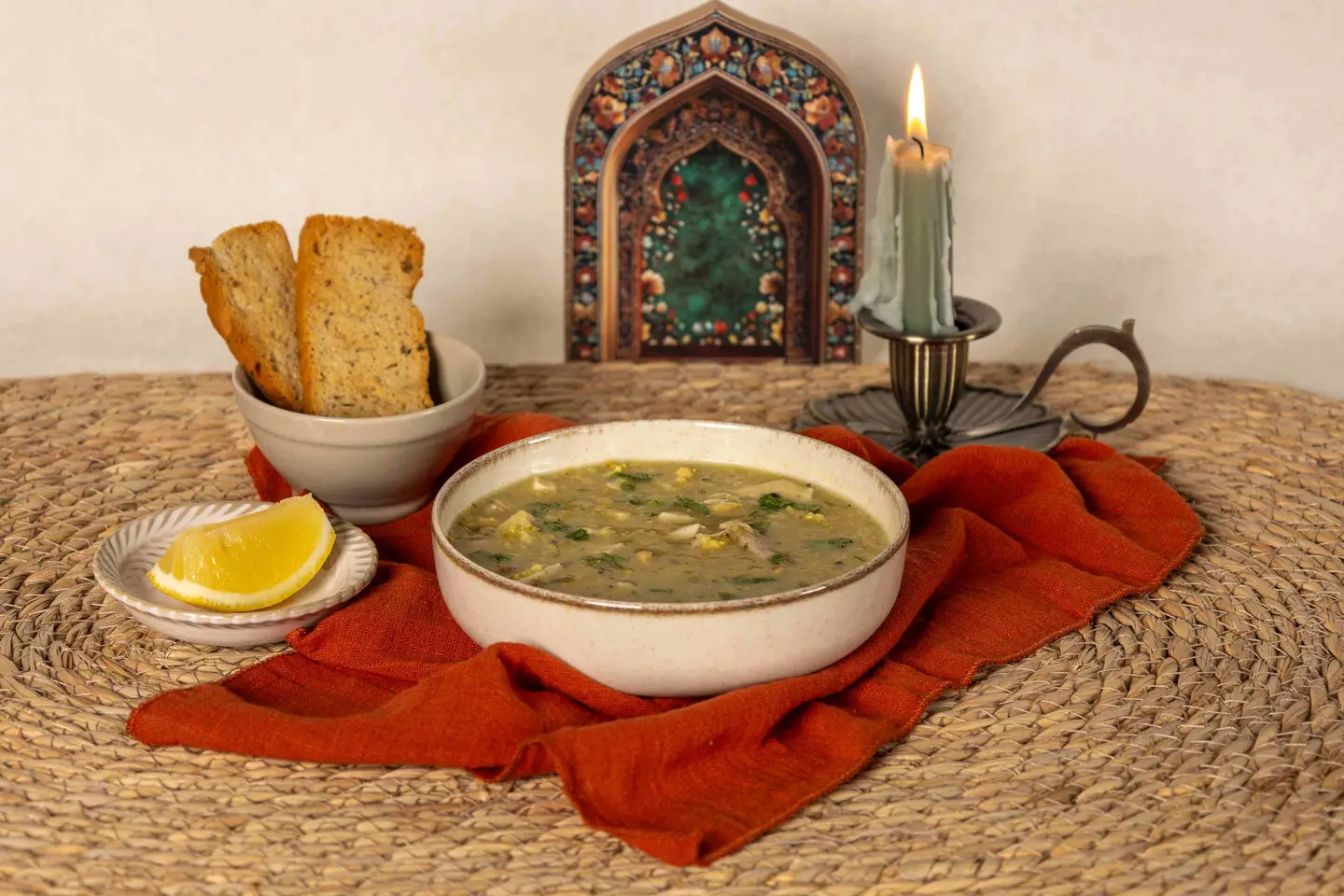 شوربة دجاج مع الفريكة