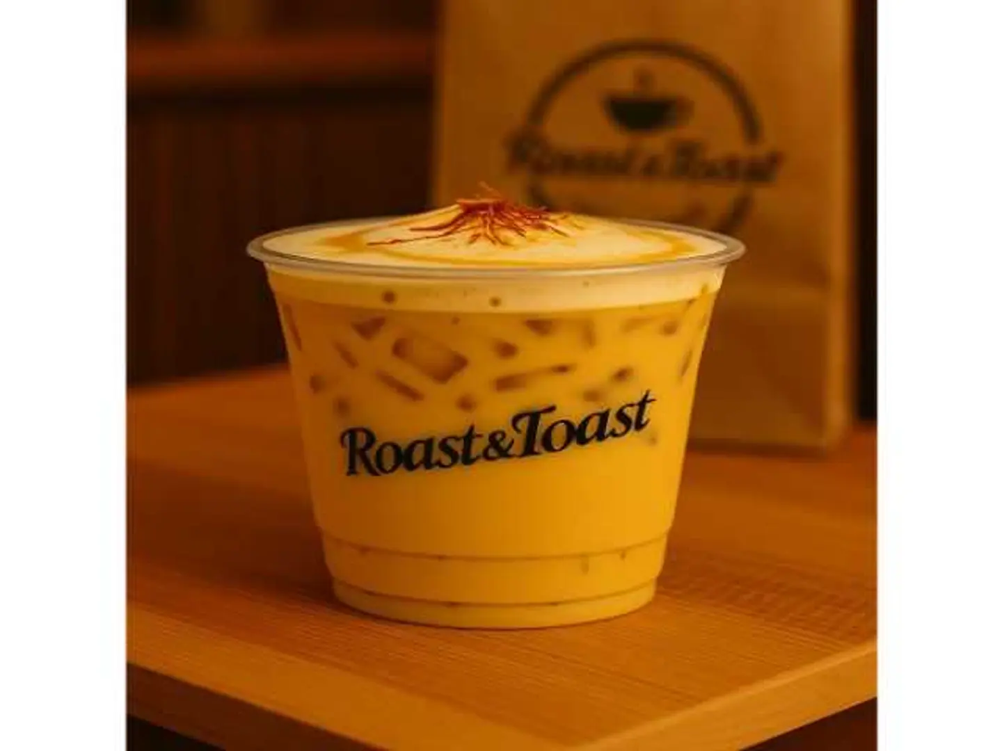 لاتيه الزعفران المثلج