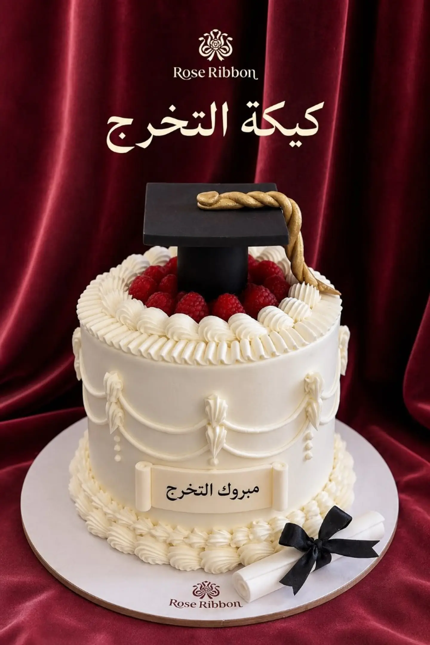 Red Berry Graduation Cake