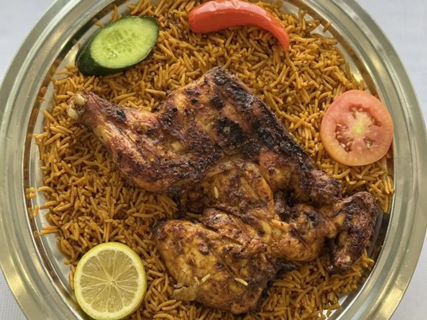 One Piece Of Chicken Charcoal Biryani Rice