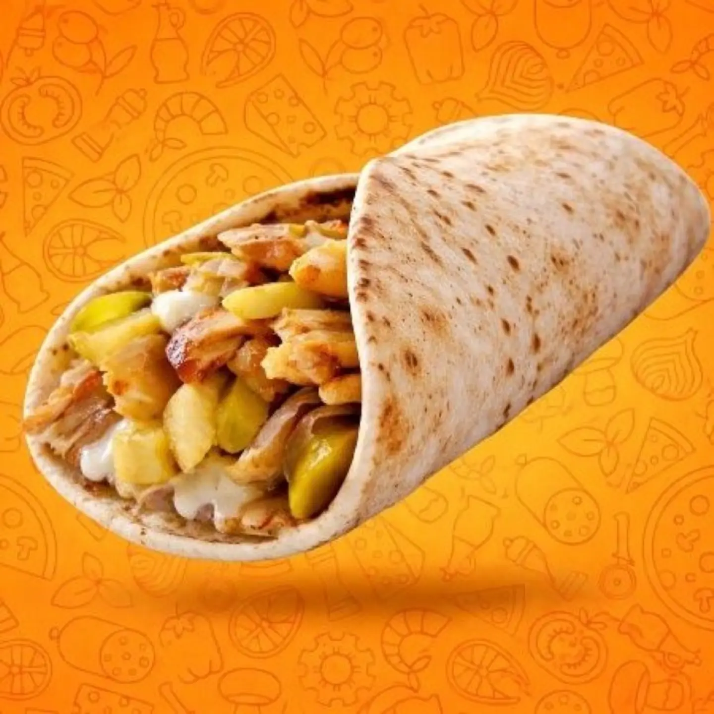 ساندوتش شاورما دجاج مرقوق