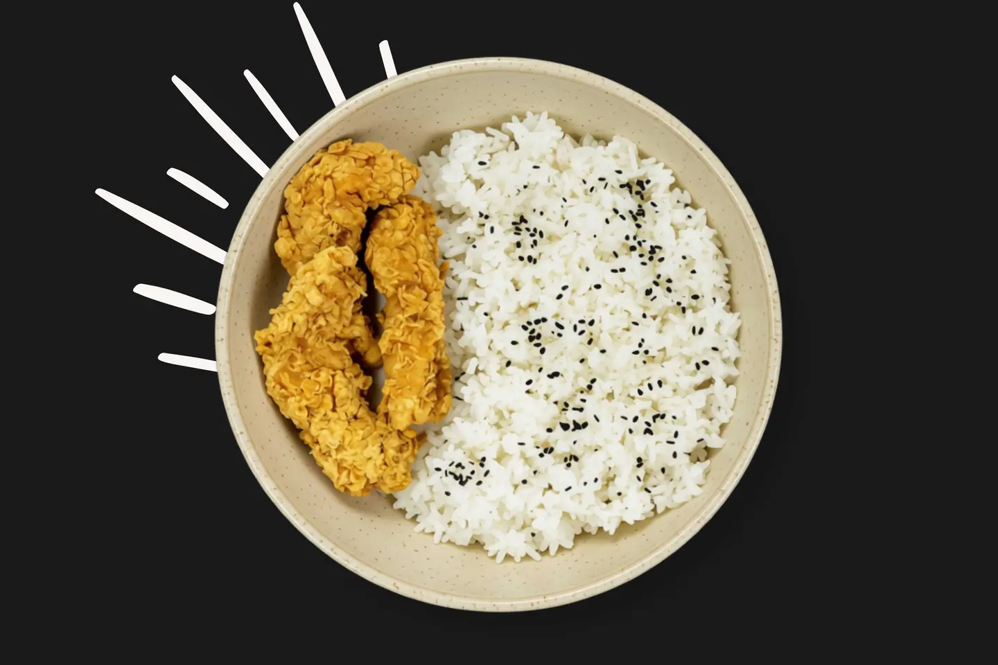 Crispy Chicken Strips With Rice