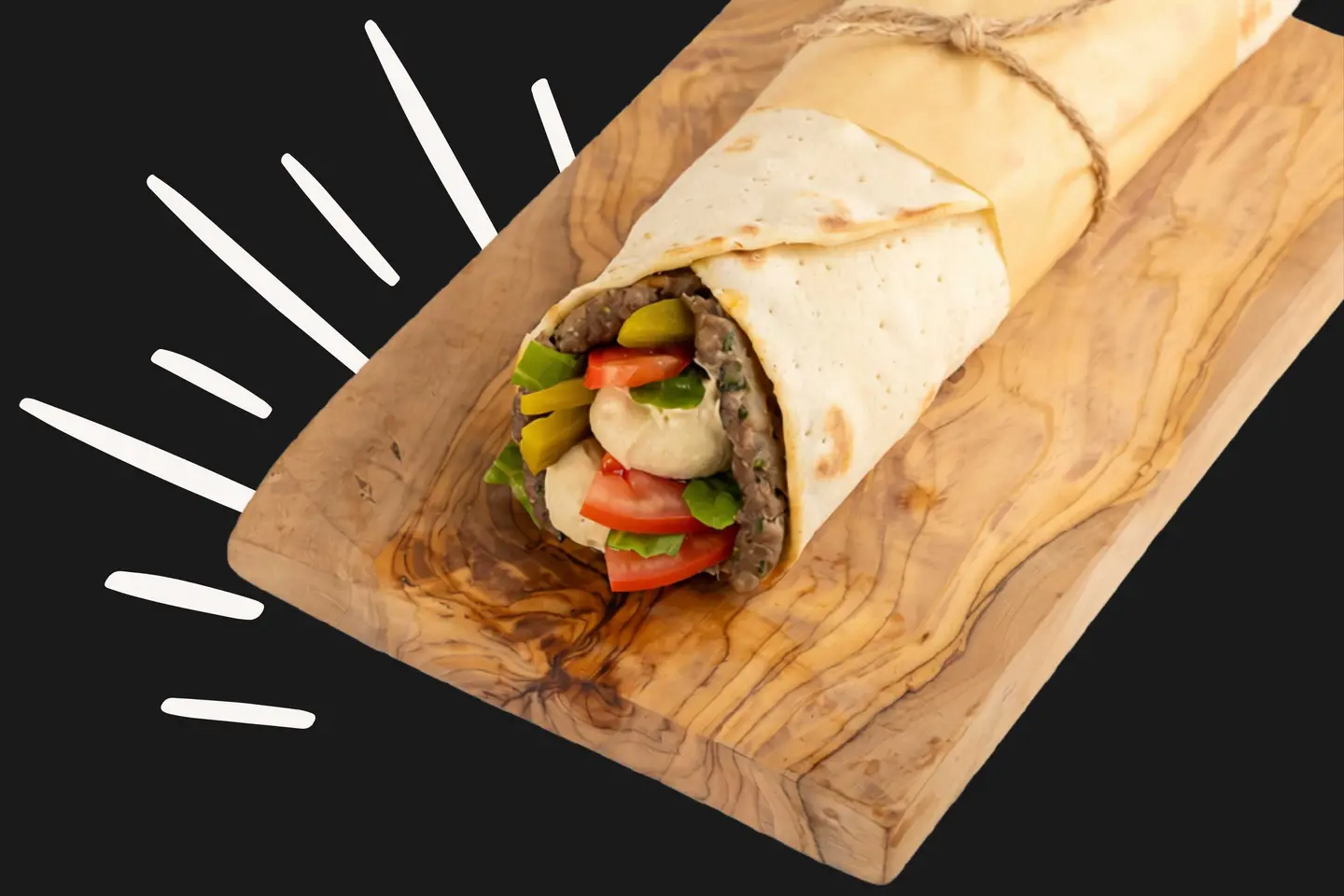 Kafta Lita With Hummus Wrap