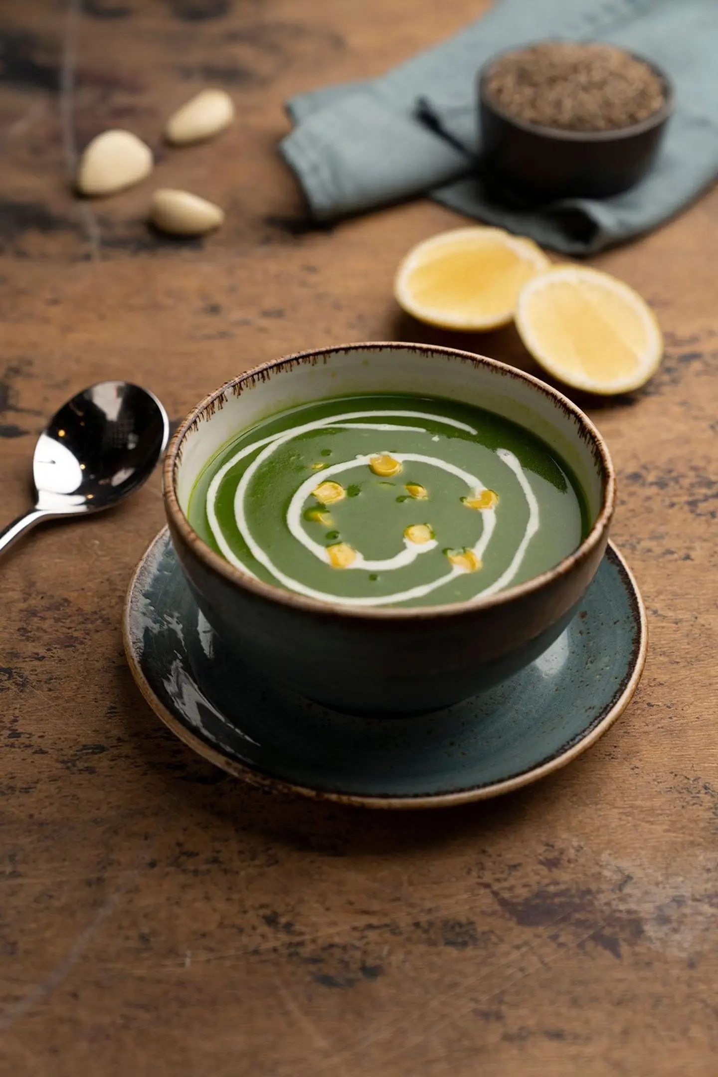شوربة الذرة و السبانخ