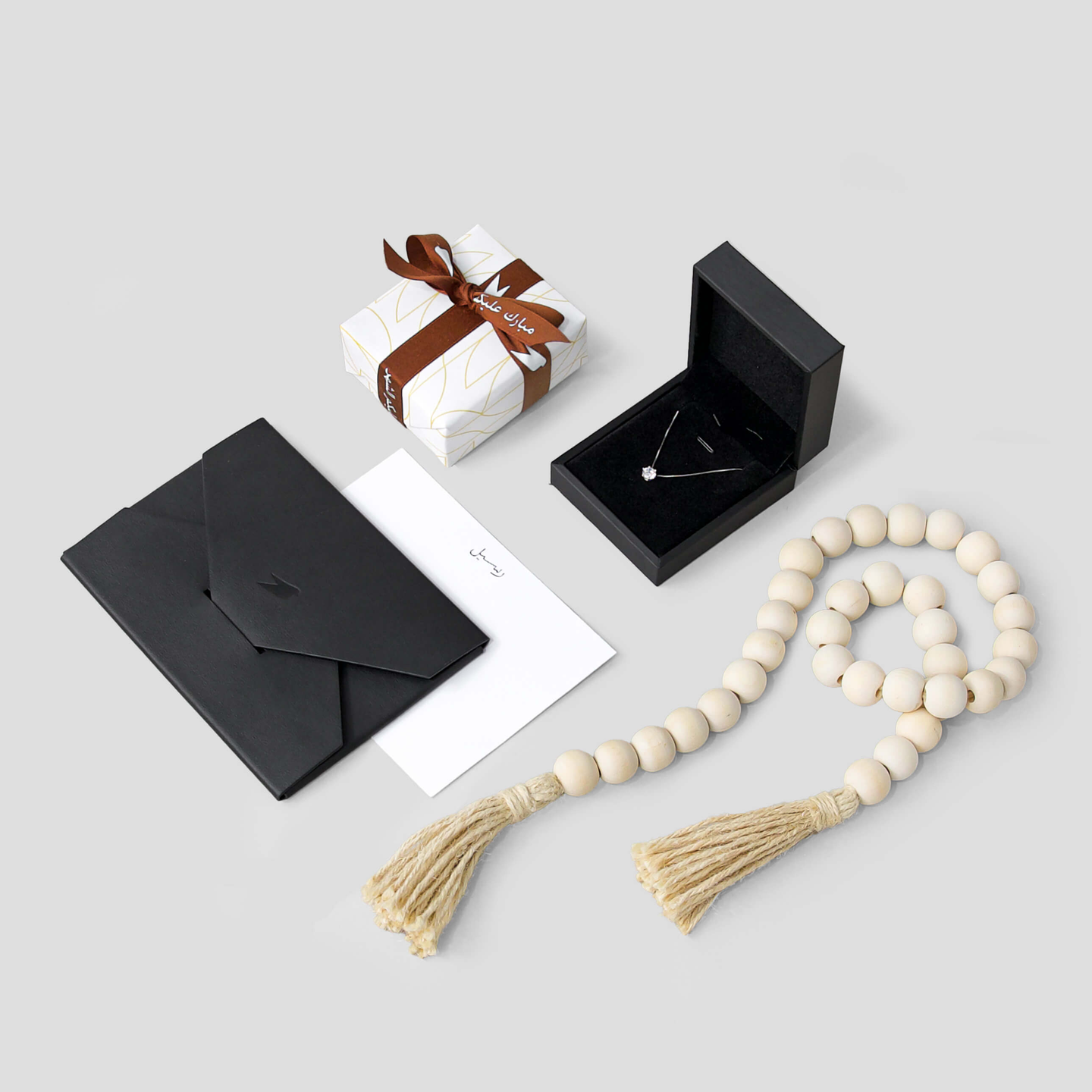 هدية سلسال سوليتير دائري من الفضة رمضان ٢٠٢٦