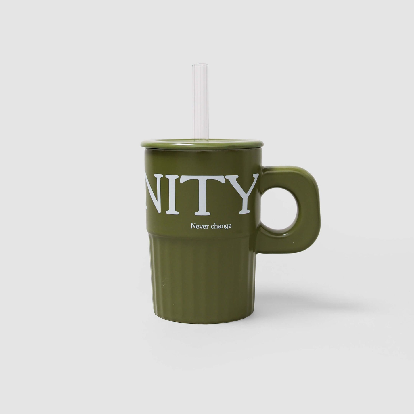 Ceramic Cup With Straw