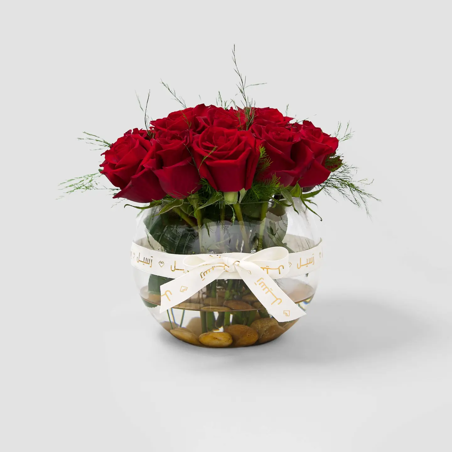 Vase 20 Red Rose Stems