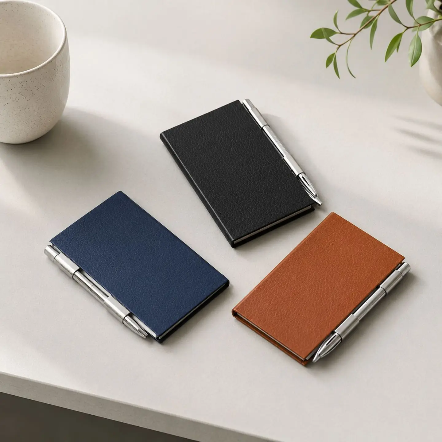 Leather Notebook With Pen   Office Gift