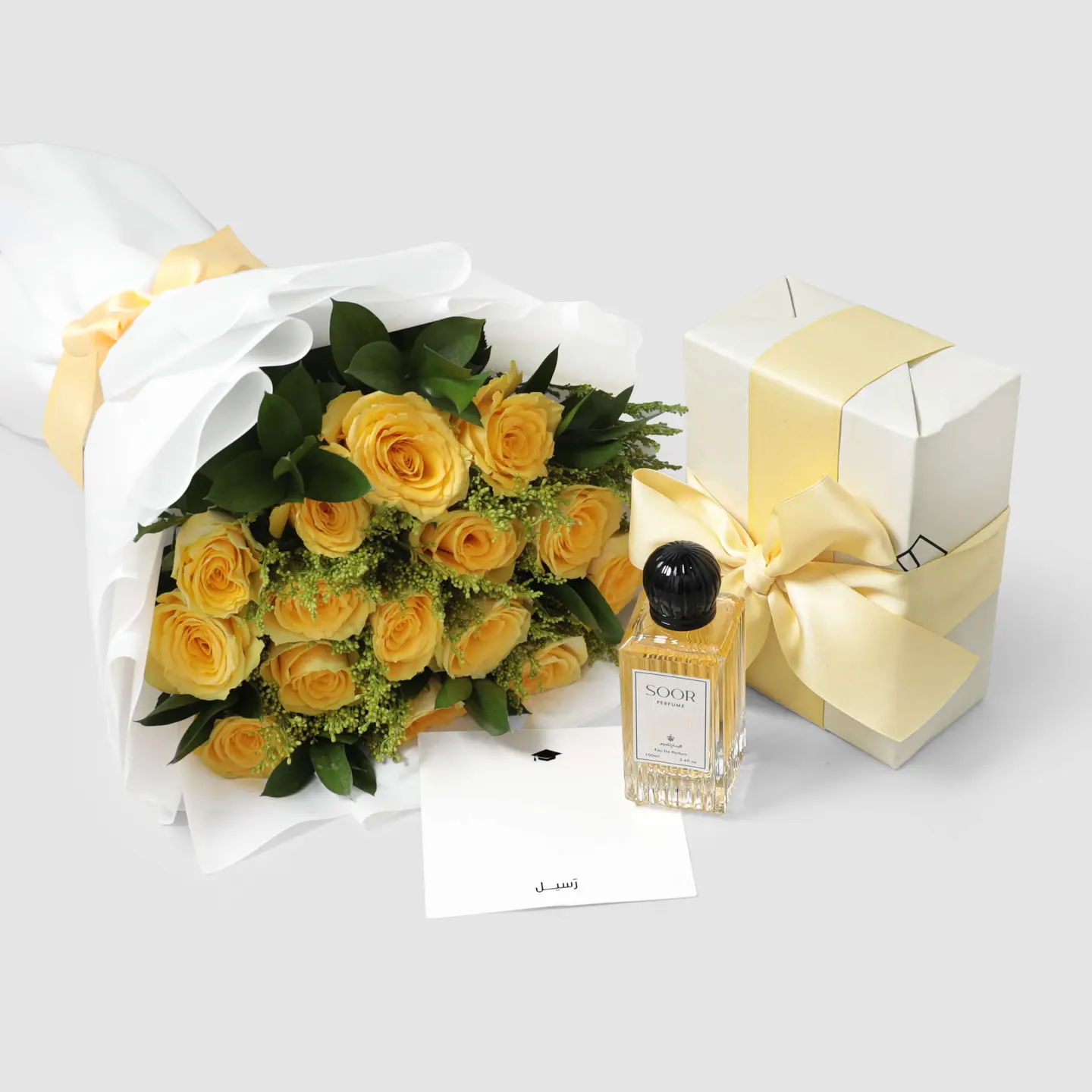Graduation Gift Soor By Al Baddah Perfume With Flower Bouquet