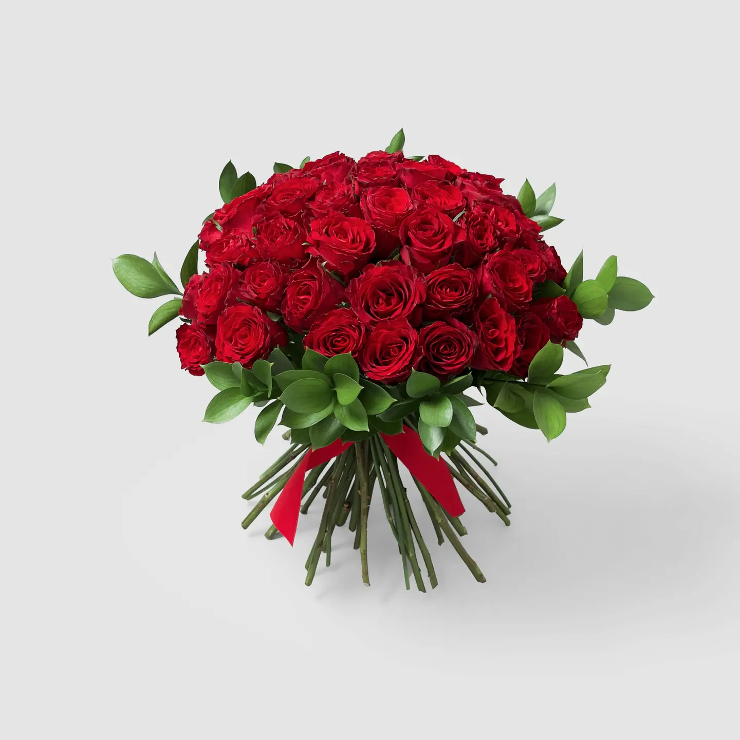 Hand Bouquet 50 Red Rose Stems