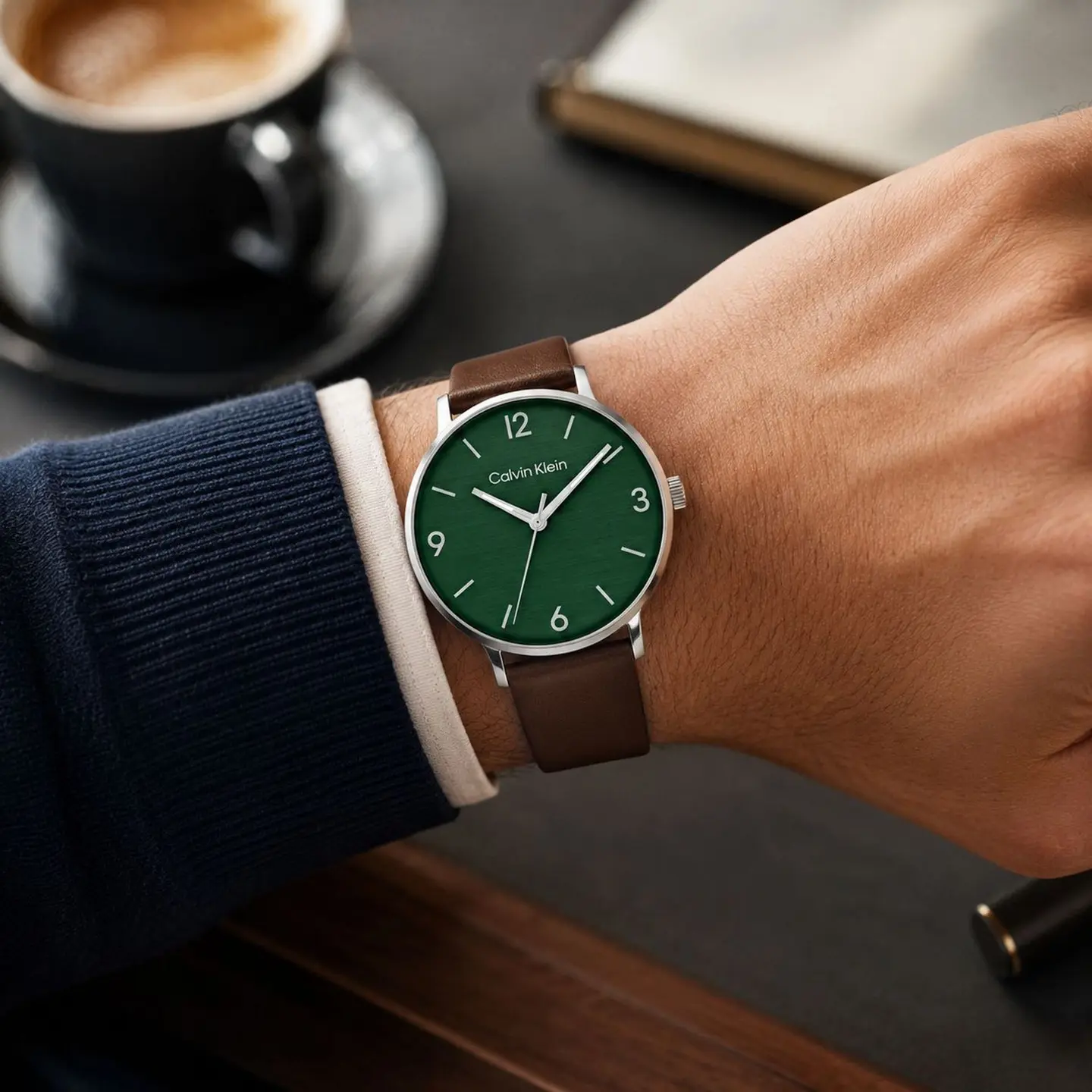 Calvin Klein Men's Quartz Watch – Steel & Leather