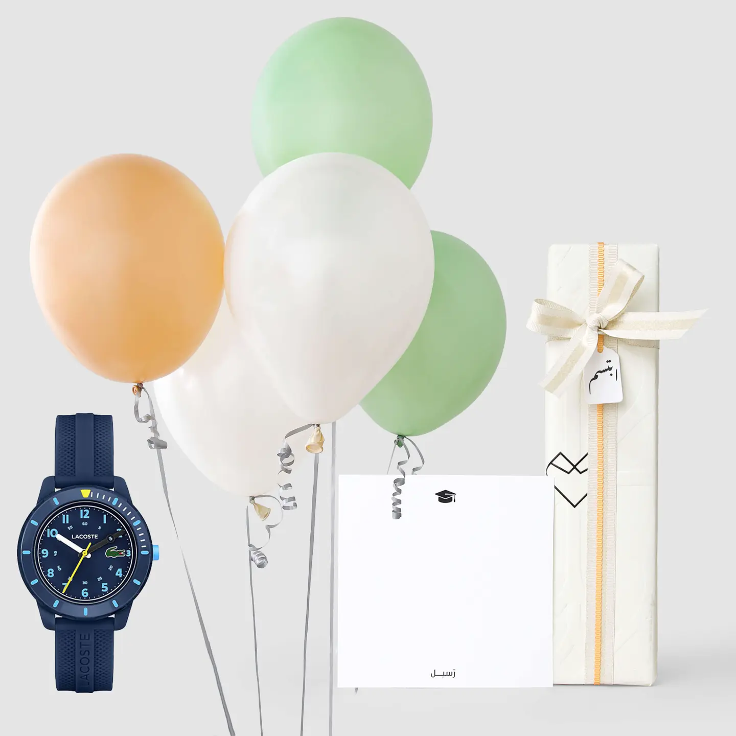 Graduation Gift Blue Lacoste Watch With Balloon