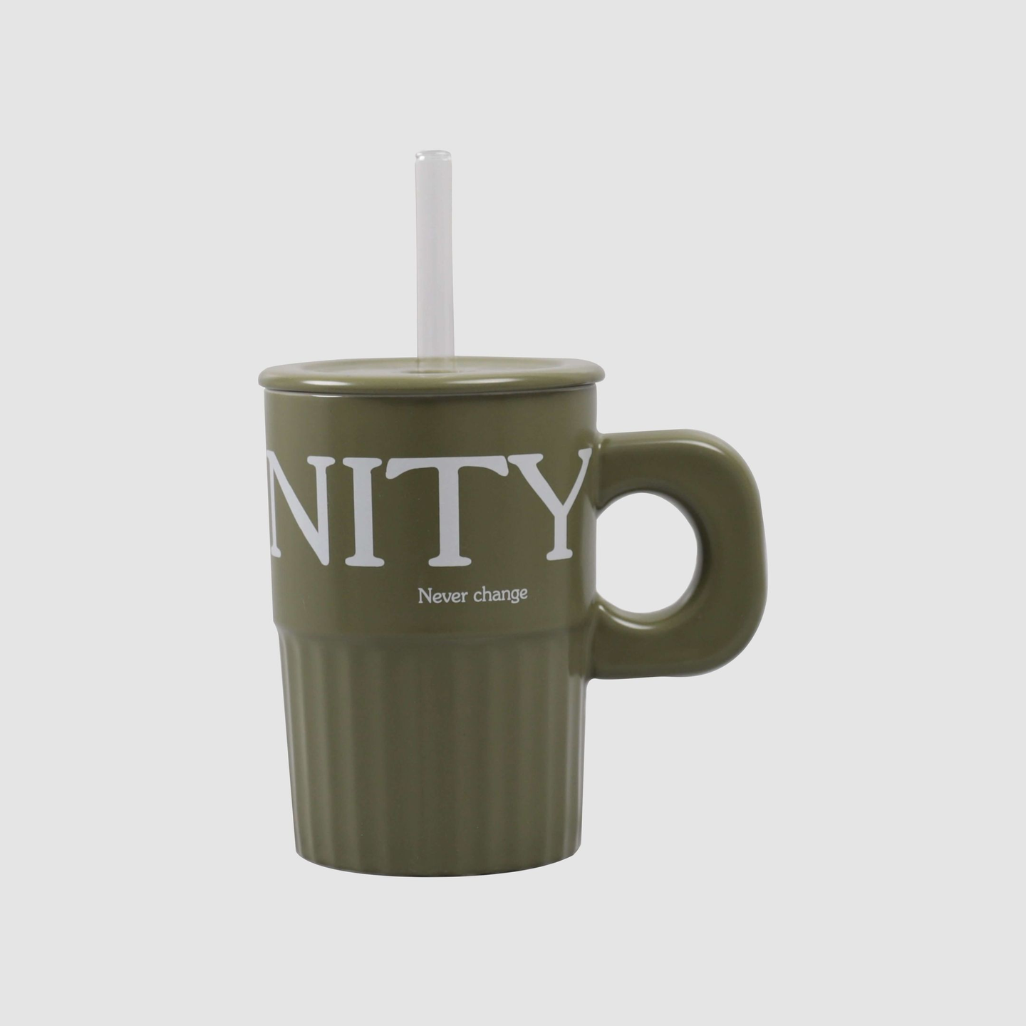Ceramic Mug With Straw And Lid